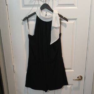 White House Black Market Black and White Romper